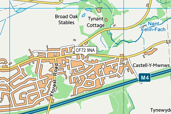 CF72 9NA map - OS VectorMap District (Ordnance Survey)