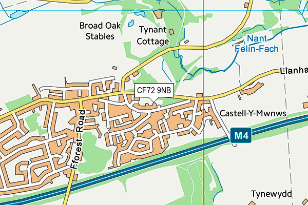 CF72 9NB map - OS VectorMap District (Ordnance Survey)