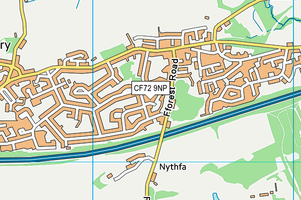CF72 9NP map - OS VectorMap District (Ordnance Survey)