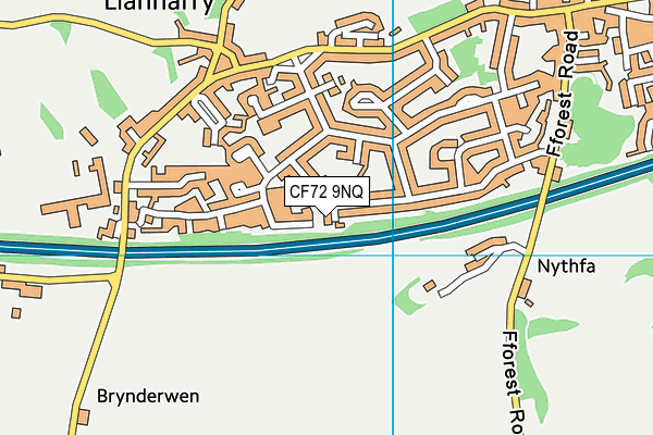 CF72 9NQ map - OS VectorMap District (Ordnance Survey)