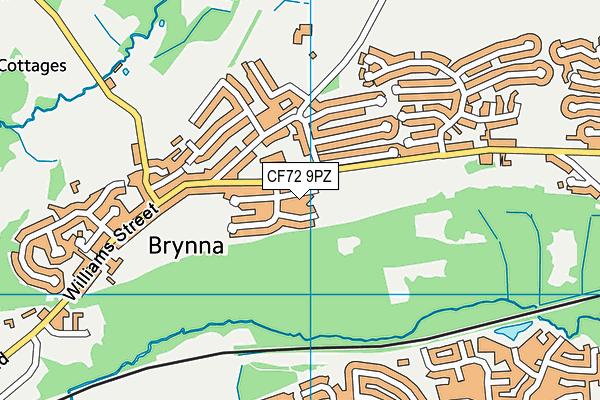 CF72 9PZ map - OS VectorMap District (Ordnance Survey)