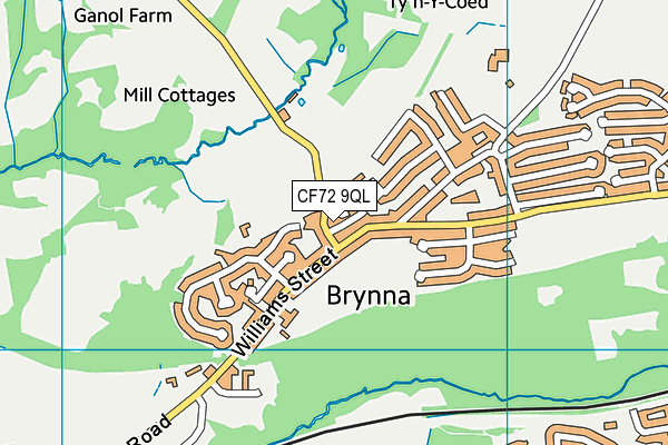 CF72 9QL map - OS VectorMap District (Ordnance Survey)