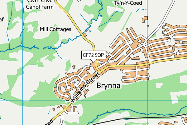 CF72 9QP map - OS VectorMap District (Ordnance Survey)