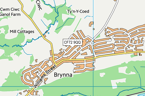 CF72 9QQ map - OS VectorMap District (Ordnance Survey)