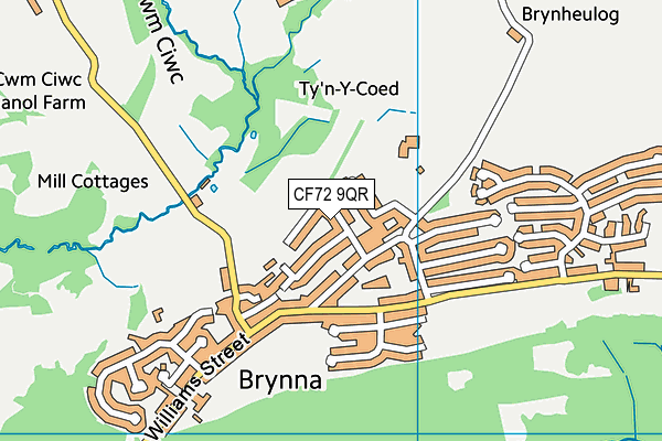 CF72 9QR map - OS VectorMap District (Ordnance Survey)