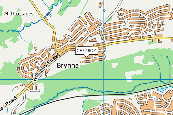 CF72 9QZ map - OS VectorMap District (Ordnance Survey)