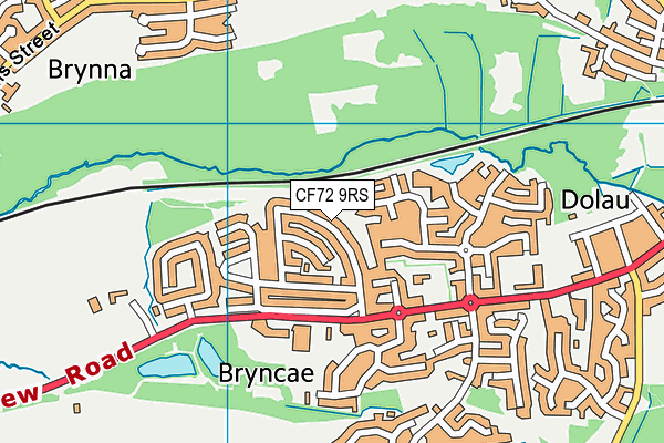 CF72 9RS map - OS VectorMap District (Ordnance Survey)