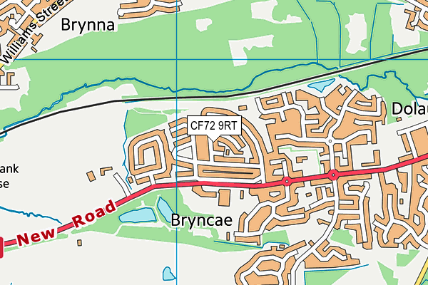 CF72 9RT map - OS VectorMap District (Ordnance Survey)