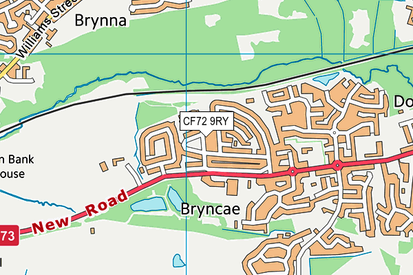 CF72 9RY map - OS VectorMap District (Ordnance Survey)