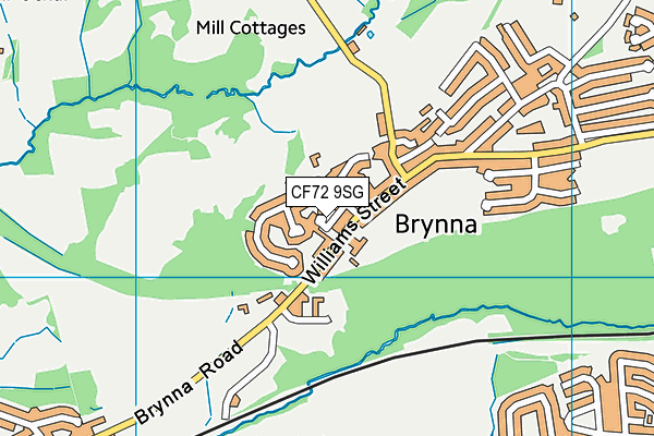 CF72 9SG map - OS VectorMap District (Ordnance Survey)