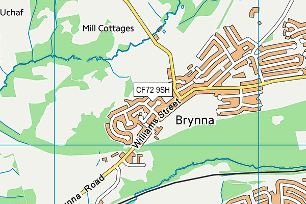 CF72 9SH map - OS VectorMap District (Ordnance Survey)