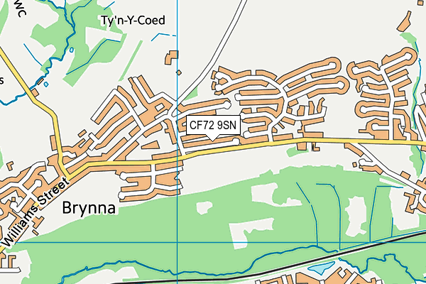 CF72 9SN map - OS VectorMap District (Ordnance Survey)