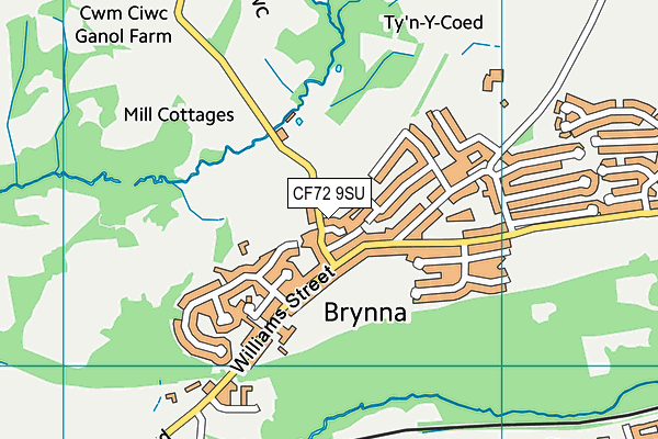 CF72 9SU map - OS VectorMap District (Ordnance Survey)