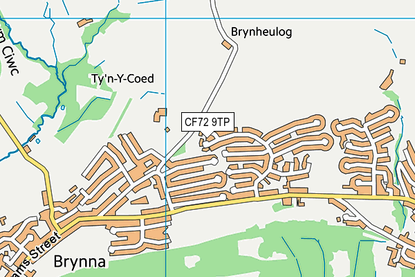 CF72 9TP map - OS VectorMap District (Ordnance Survey)