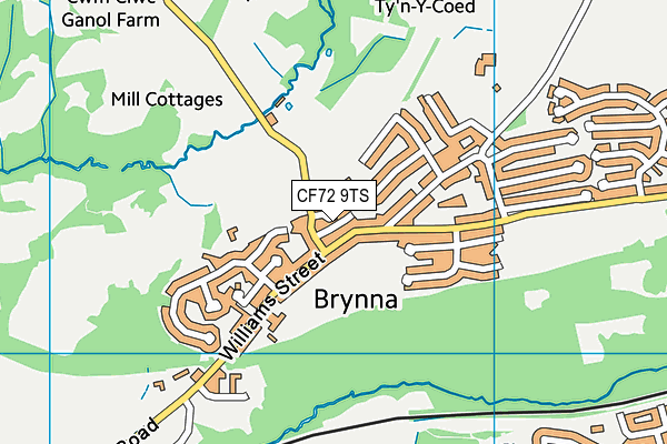 CF72 9TS map - OS VectorMap District (Ordnance Survey)