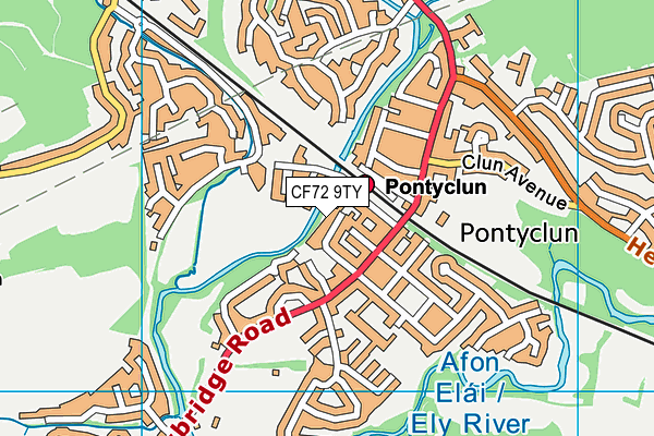 CF72 9TY map - OS VectorMap District (Ordnance Survey)