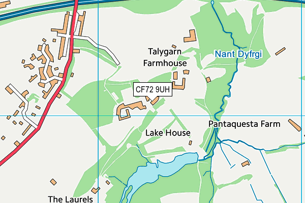 CF72 9UH map - OS VectorMap District (Ordnance Survey)