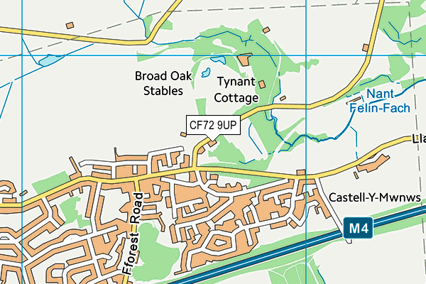 CF72 9UP map - OS VectorMap District (Ordnance Survey)