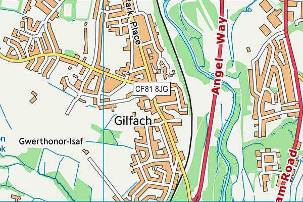 Ysgol Gymraeg Gilfach Fargoed map (CF81 8JG) - OS VectorMap District (Ordnance Survey)
