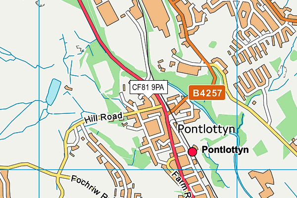 CF81 9PA map - OS VectorMap District (Ordnance Survey)