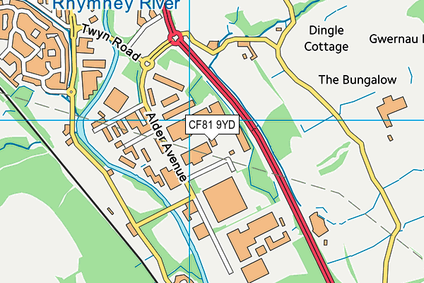 CF81 9YD map - OS VectorMap District (Ordnance Survey)