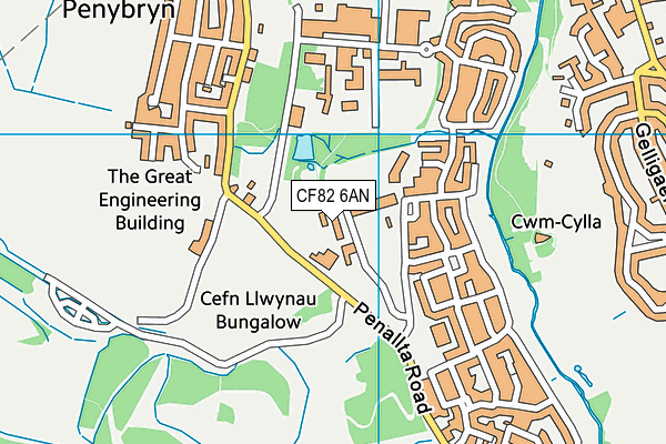 CF82 6AN map - OS VectorMap District (Ordnance Survey)