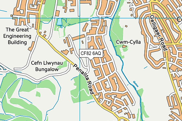 CF82 6AQ map - OS VectorMap District (Ordnance Survey)