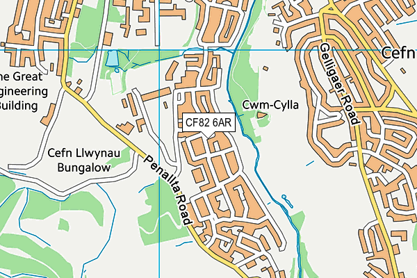 CF82 6AR map - OS VectorMap District (Ordnance Survey)