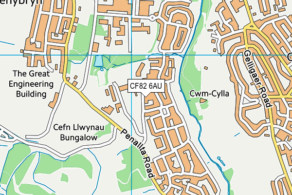 CF82 6AU map - OS VectorMap District (Ordnance Survey)