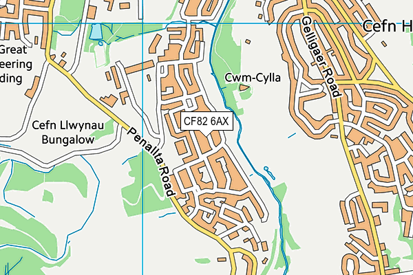 CF82 6AX map - OS VectorMap District (Ordnance Survey)