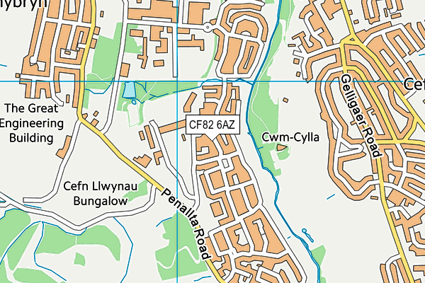 CF82 6AZ map - OS VectorMap District (Ordnance Survey)