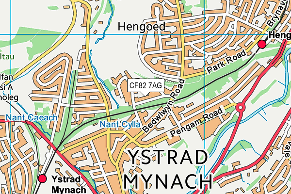 CF82 7AG map - OS VectorMap District (Ordnance Survey)