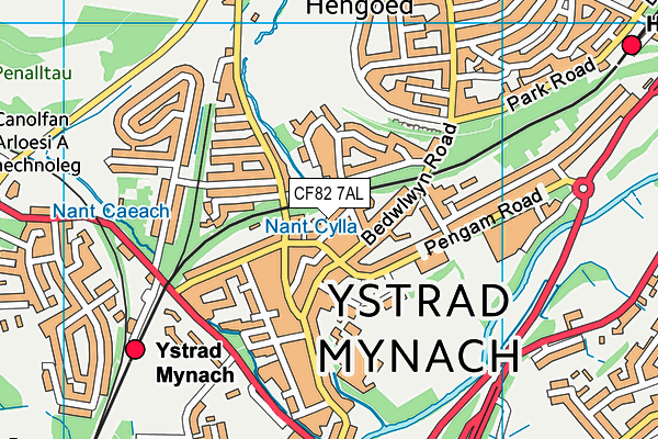 CF82 7AL map - OS VectorMap District (Ordnance Survey)