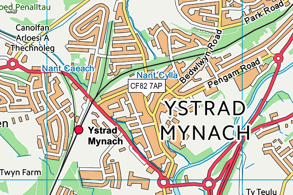 Map of YSTRAD MINI MARKET LTD at district scale