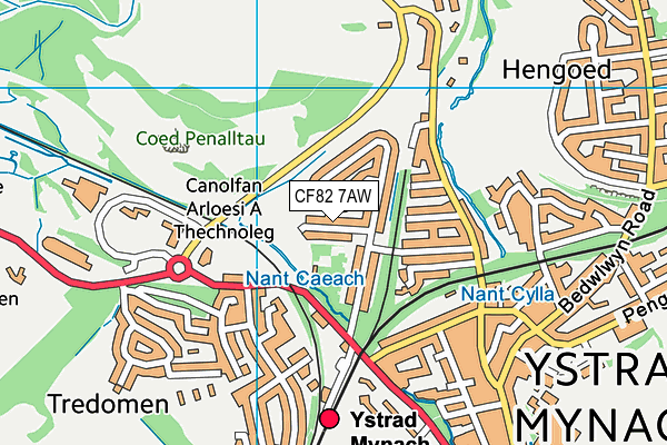 CF82 7AW map - OS VectorMap District (Ordnance Survey)