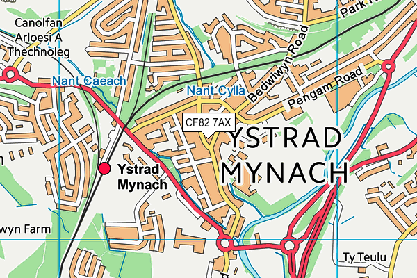 CF82 7AX map - OS VectorMap District (Ordnance Survey)