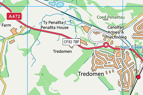 CF82 7BF map - OS VectorMap District (Ordnance Survey)