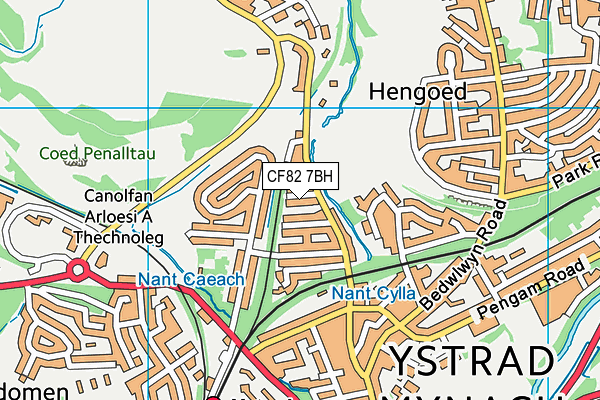 CF82 7BH map - OS VectorMap District (Ordnance Survey)