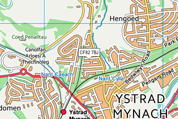 CF82 7BJ map - OS VectorMap District (Ordnance Survey)