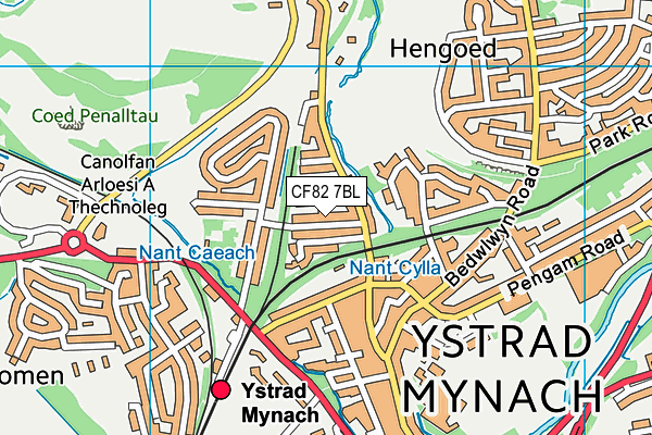 CF82 7BL map - OS VectorMap District (Ordnance Survey)