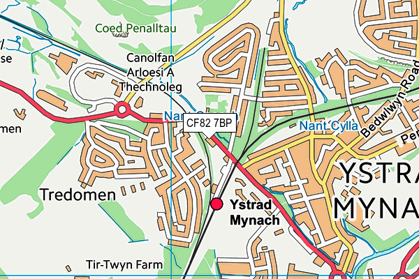 CF82 7BP map - OS VectorMap District (Ordnance Survey)