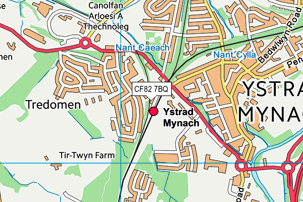 CF82 7BQ map - OS VectorMap District (Ordnance Survey)