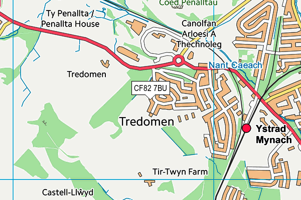 CF82 7BU map - OS VectorMap District (Ordnance Survey)