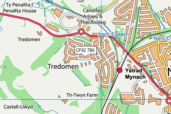 CF82 7BX map - OS VectorMap District (Ordnance Survey)