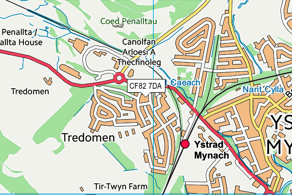 CF82 7DA map - OS VectorMap District (Ordnance Survey)