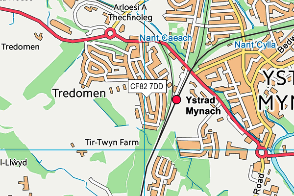 CF82 7DD map - OS VectorMap District (Ordnance Survey)