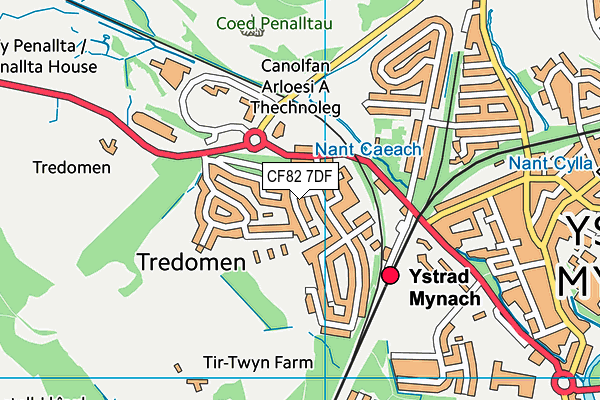 CF82 7DF map - OS VectorMap District (Ordnance Survey)