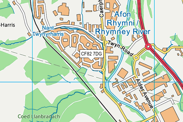 CF82 7DG map - OS VectorMap District (Ordnance Survey)