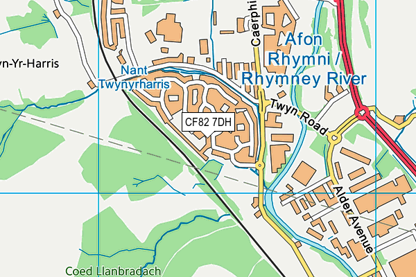 CF82 7DH map - OS VectorMap District (Ordnance Survey)