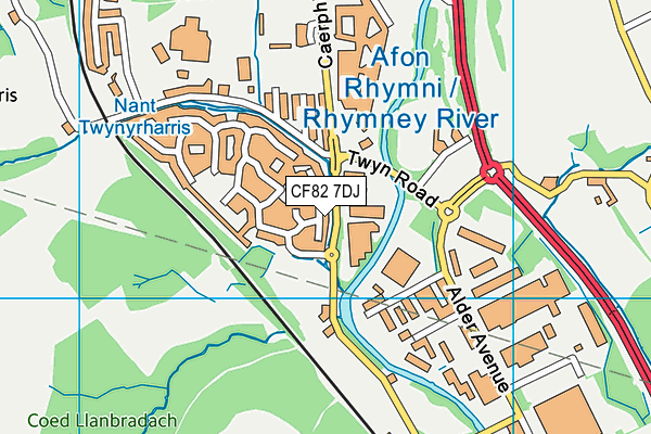 CF82 7DJ map - OS VectorMap District (Ordnance Survey)